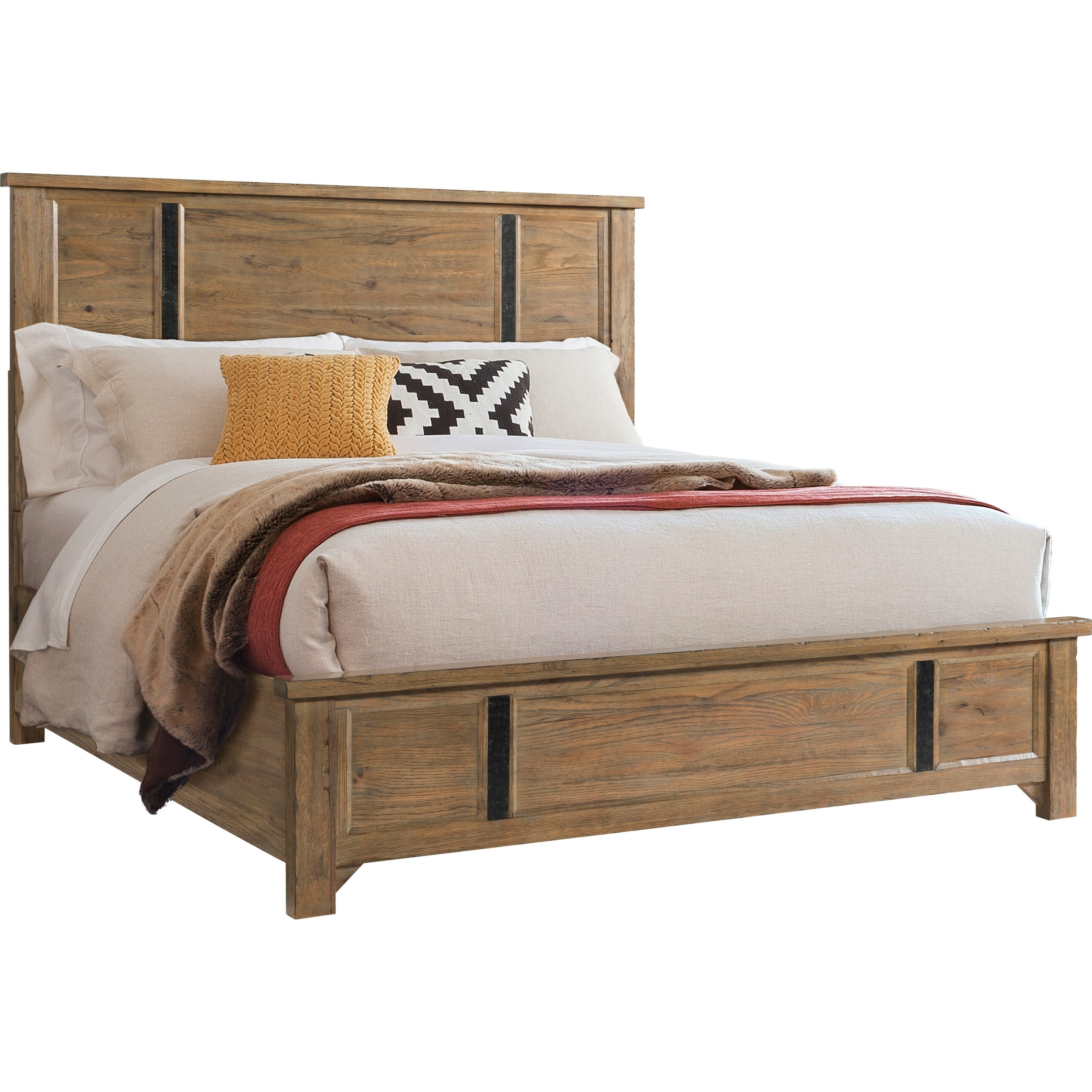 Broyhill Furniture Park City Queen Panel Bed with Metal Accents Find